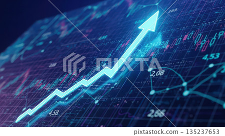 Layered graphs and glowing grids illustrate trading activity and momentum Layered graphs and glowing grids illustrate trading activity and momentum 135237653