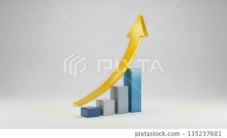 Analyzing financial growth visually, Sleek infographic displaying upward financial momentum and optimism 135237681