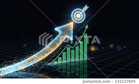 Arrow points accurately, Data signals and visualization tools enhance campaign performance and focus Arrow points accurately, Data signals and visualization tools enhance campaign performance and focus 135237695