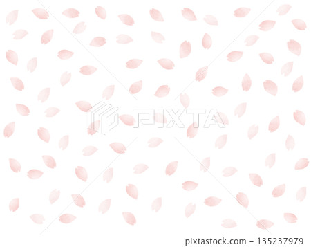 水彩背景，櫻花花瓣飄落，春意盎然，橫向構圖，淡粉紅色 135237979