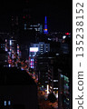 Hokkaido: The illuminated TV tower and the city at night 135238152
