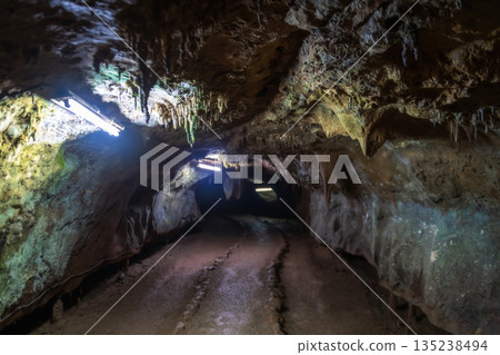 walking trail to view stalagmite and stalactite at Khao Kob, Trang walking trail to view stalagmite and stalactite at Khao Kob, Trang 135238494