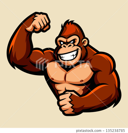 animal, cartoon, gorilla 135238785