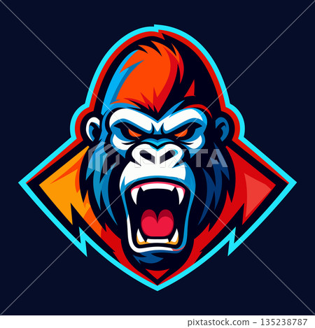 gorilla mascot logo design vector tempalte	 135238787