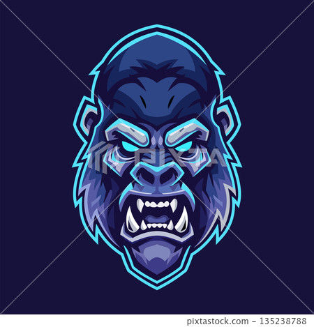 gorilla mascot logo design vector tempalte	 135238788