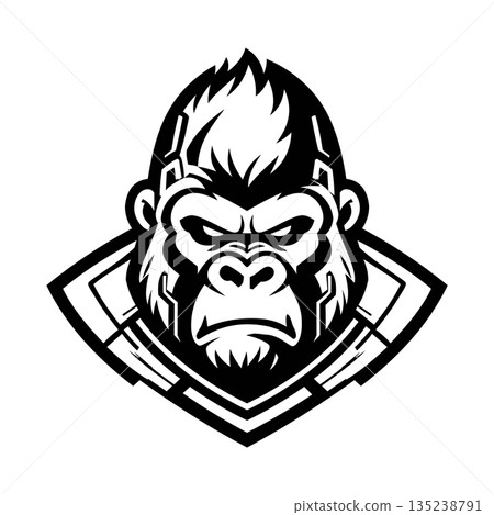 gorilla mascot logo design vector tempalte	 135238791