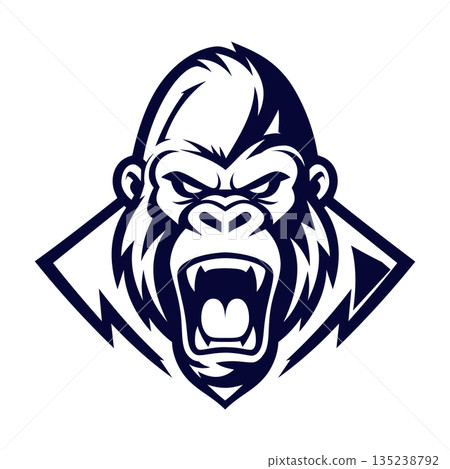gorilla mascot logo design vector tempalte	 135238792
