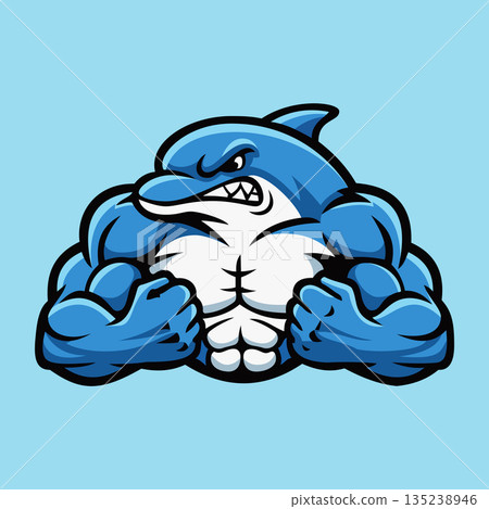 dolphin mascot logo design vector template	 135238946