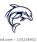 dolphin mascot logo design vector template 135238952