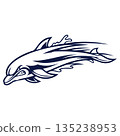 dolphin mascot logo design vector template 135238953