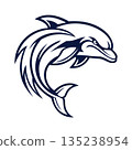 dolphin mascot logo design vector template 135238954