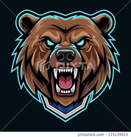 bear head logo mascot design vector template bear head logo mascot design vector template 135239028