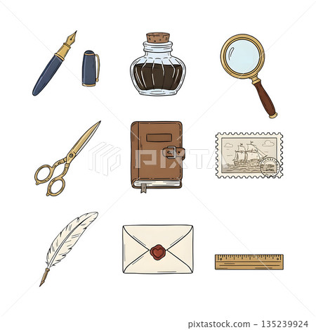 復古風格文具套裝 135239924