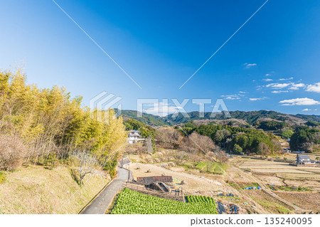 Winter rural scenery of Asuka Village, Nara Prefecture 135240095