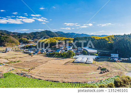 Winter rural scenery of Asuka Village, Nara Prefecture Winter rural scenery of Asuka Village, Nara Prefecture 135240101