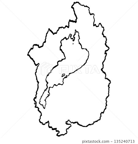 Shiga Prefecture Map Illustration (Brush Touch) Simple 135240713