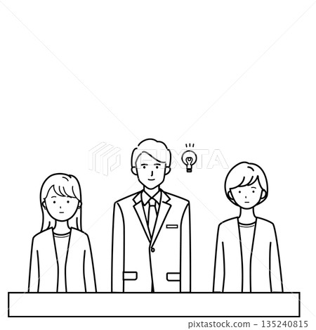 插圖描繪了這樣一個商務場景：會議期間，有人突然想到一個主意 1 135240815
