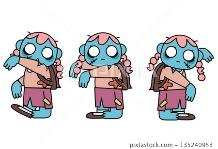 一幅插圖，描繪了一位變成殭屍的年輕女子麵無表情地跳舞。 135240953