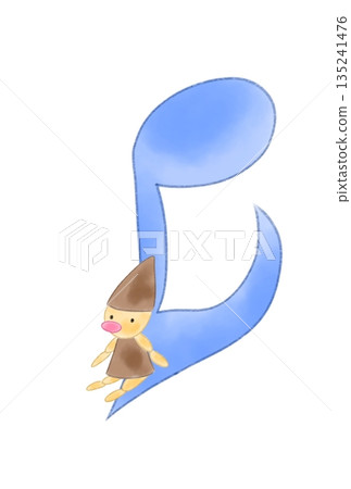 Musical note with doll Musical note with doll 135241476