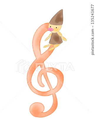 Musical note with doll Musical note with doll 135241677