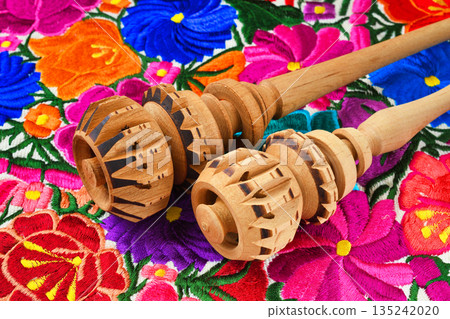 Mexican molinillo cooking utensils for making chocolate 135242020