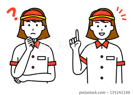 構思創意 / 靈感迸發的速食店女店員套裝 135242199