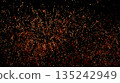 Festive grandiose fireworks festival. Out of focus. Multicolored motion blur splashes of fire. Pyrotechnics. 135242949
