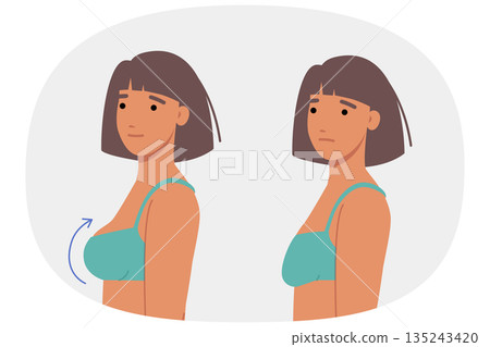 Woman had plastic surgery for breasts, inserting implants to increase size or improve firmness 135243420