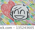 Heartfelt thank you, hand-drawn message in crayon Heartfelt thank you, hand-drawn message in crayon 135243605