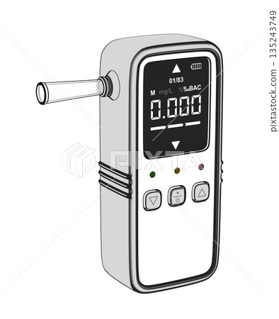 Sketch of portable digital breathalyzer Sketch of portable digital breathalyzer 135243749