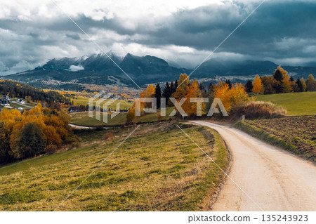 Polish Tatra Mountains panorama from Czarna Gora viewpoint Polish Tatra Mountains panorama from Czarna Gora viewpoint 135243923