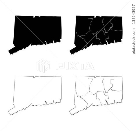 Connecticut State Outline and Solid Fill Map Set. Connecticut State Outline and Solid Fill Map Set. 135243937
