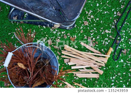Preparation of a bonfire Preparation of a bonfire 135243959