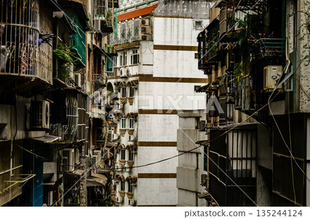Macau's densely populated apartments 135244124
