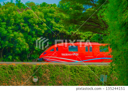 火車在新加坡聖淘沙島 135244151