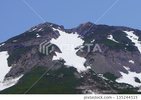 冬季從知床峠眺望羅臼岳西南冰槽。 135244315