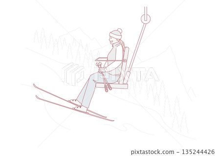Winter sport and Ski lift concept 135244426