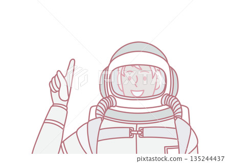 Working as cosmonaut and astronaut concept 135244437