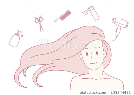Hair care and beauty concept 135244481