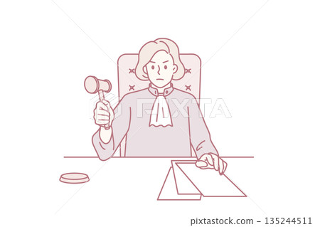 Working as judge in court concept 135244511