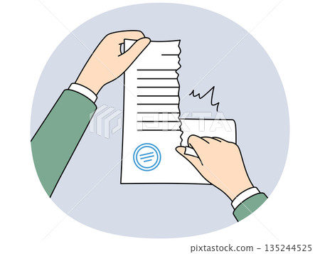 Hands tear up sealed contract to get rid of non-income-generating business obligations or quit job Hands tear up sealed contract to get rid of non-income-generating business obligations or quit job 135244525