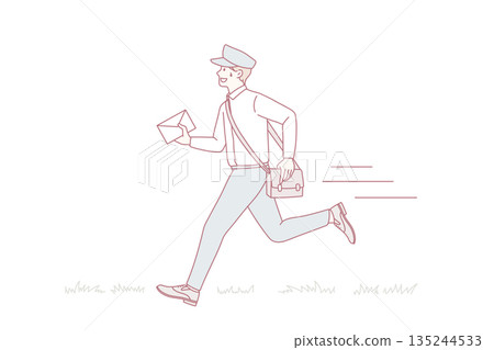 Working as postman with letters concept. 135244533