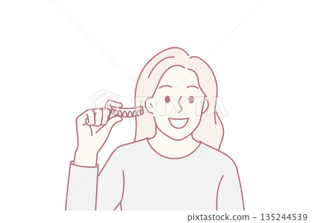 Dental hygiene and tooth care concept Dental hygiene and tooth care concept 135244539