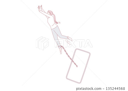 Addiction to internet and gadgets concept 135244568