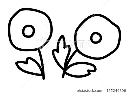 Vector dandelion line icon. First blooming plant black and white illustration. Floral clip art or coloring page. Cute spring or Easter flower isolated on white background 135244806