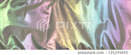 Abstract rainbow fabric background with soft folds and vibrant gradient for design projects 135245643