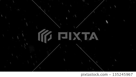 Freeze motion of Falling Realistic Snow Captured on a Pure Black Background. Perfect as a VFX or Compositing Overlay for Winter Atmospheres and Visual Effects.Freeze motion of Falling Realistic Snow 135245967