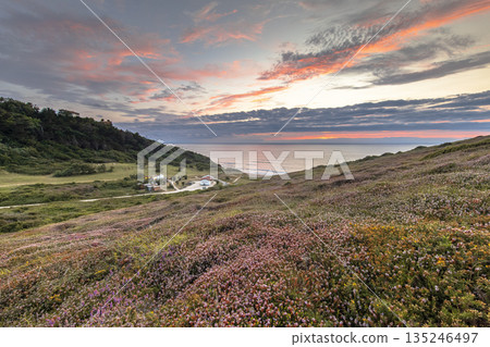 Sunset over Erretegia Beach Bidart France 135246497