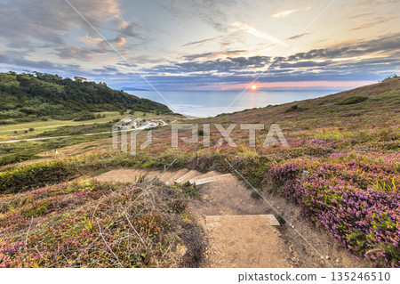 Sunset over Erretegia Beach Bidart France 135246510