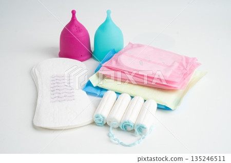 Sanitary hygiene set for women menstrual period cycle protection. Sanitary hygiene set for women menstrual period cycle protection. 135246511